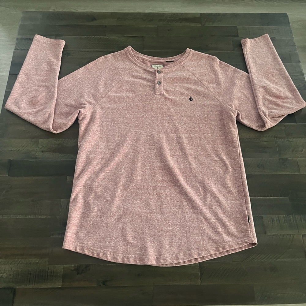 MENS VOLCOM LONG SLEEVE SHIRT SALMON